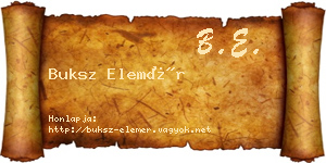 Buksz Elemér névjegykártya